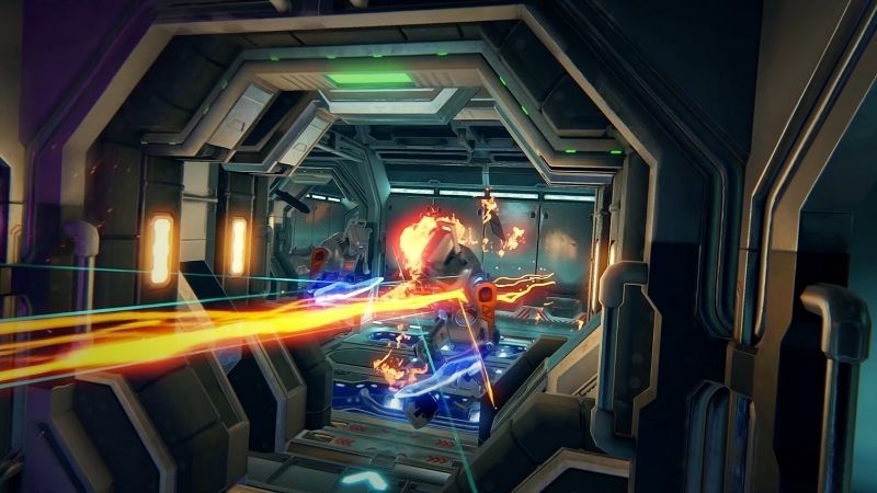 Battle against robots, in Singularity